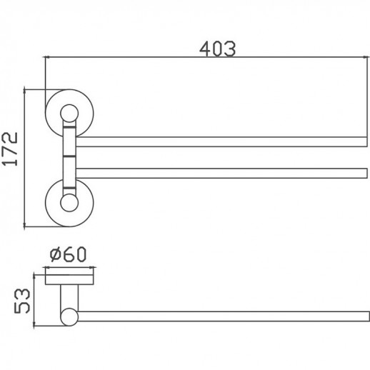 Полотенцедержатель Haiba HB8312 поворотный (нерж сталь)
