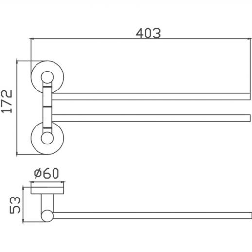 Полотенцедержатель Haiba HB8312 поворотный (нерж сталь)