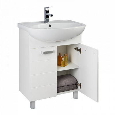 Тумба с раковиной IDDIS Harizma 60 напольная белая (HAR60W2i95K), дизайн современный