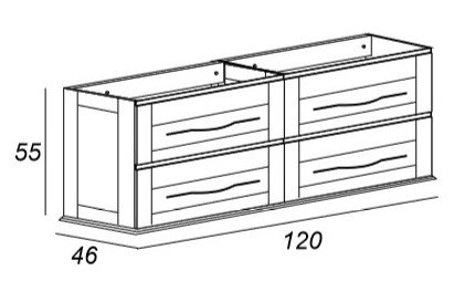 Тумба под раковину CEZARES TIFFANY 120 Blu Petrolio
