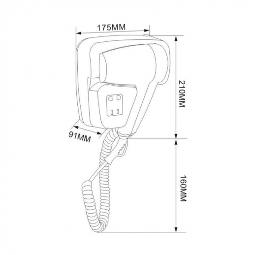 MERIDA HOTEL EJB402 фен настенный, белый, ABS-пластик, 1200 Вт