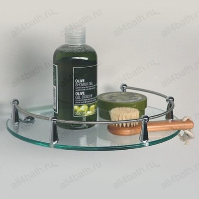 WasserKRAFT K-566 полка стеклянная с бортом, хром