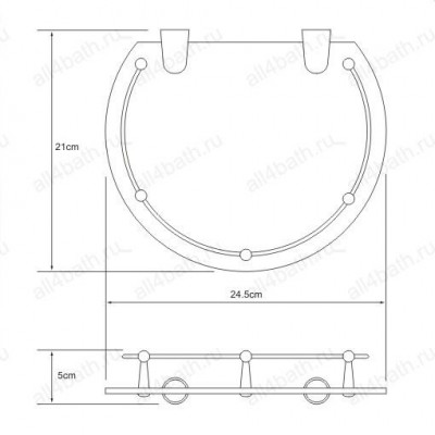 WasserKRAFT K-566 полка стеклянная с бортом, хром