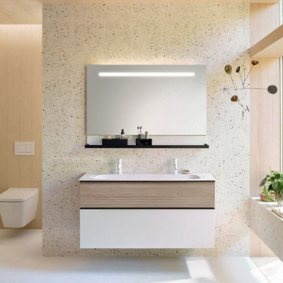 Тумба с раковиной Burgbad Fiumo 120 SFXO122F3956FOT45G0200C0001*2 подвесная белая бежевая
