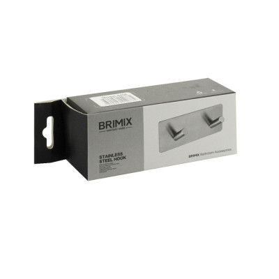 Крючок одинарный, черного, самоклейка без сверления, нерж сталь SUS 304 BRIMIX (5405)