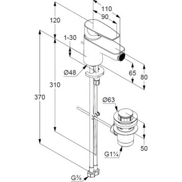 Смеситель для биде KLUDI Pure & Solid хром 342160575
