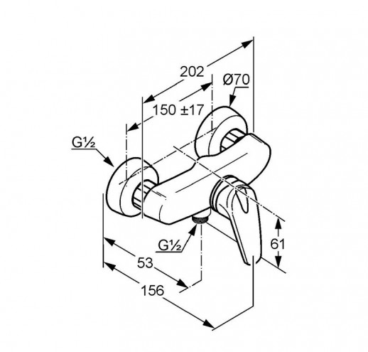 (СНЯТ!) Смеситель для душа KLUDI OBJEKTA MIX NEW хром 337640575
