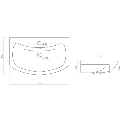 Мебельная раковина Style Line ЛС-00000149 Балтика 70 см, белая