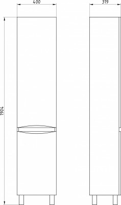 Шкаф пенал в ванную АСБ-мебель Коста 40 11491 R ясень белый