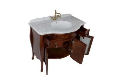 Demax Версаль 110 тумба с раковиной (витраж), орех