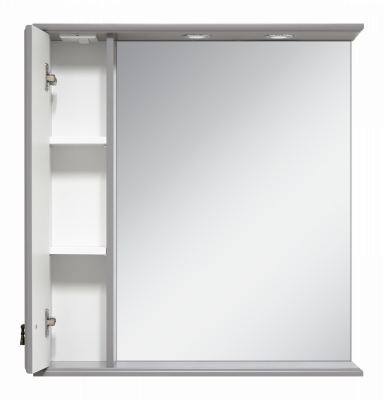 Зеркальный шкаф Misty Лувр 75 левый серый 750x800 ПЛвр030751504Л