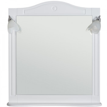 Зеркало в ванную Rush Devon 105 со светильниками белое матовое прямоугольное