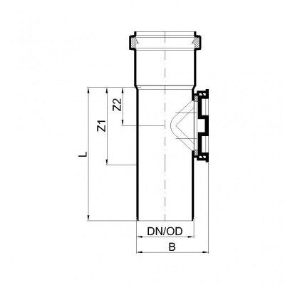 Ревизия PKRE DN75, длина 156 мм, с предустановленными уплотнительными кольцами, синий POLOPLAST POLO-KAL NG (P2343)