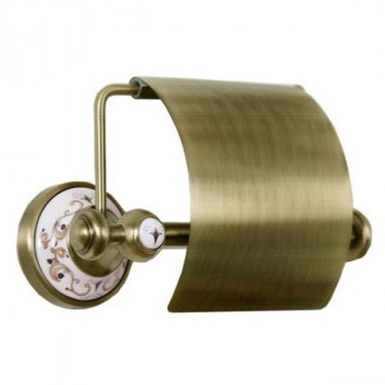 Настенный держатель туалетной бумаги Boheme Provanse 10801 с крышкой бронза