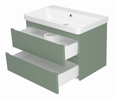 Тумба под раковину Brevita Victory 80 подвесная (зеленая) VIC-09080-0802Я