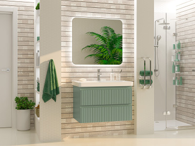 Тумба под раковину Brevita Victory 80 подвесная (зеленая) VIC-09080-0802Я