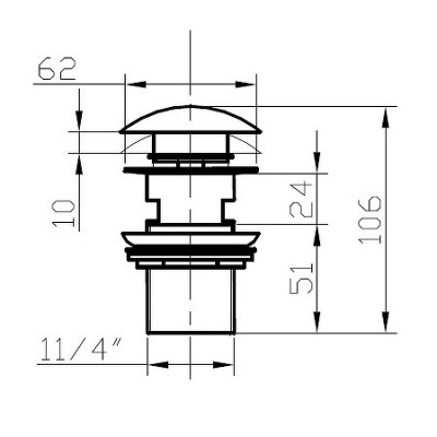 Донный клапан Bronze de Luxe Scandi 21971/1B click-clack черный матовый для раковины