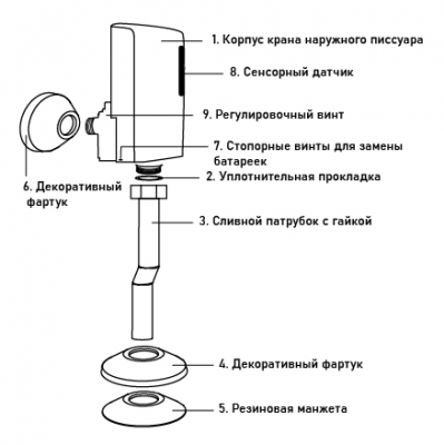 GFmark 8101 кран для писсуара сенсорный, хром