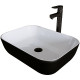 Раковина-чаша Grossman 46 GR-4041BW белая черная прямоугольная  (GR-4041BW)