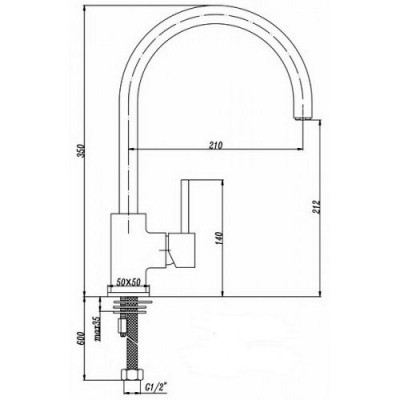 KorDi Black Line Edition KD 4405C - D19 Black/Chrome смеситель для кухни, черный матовый