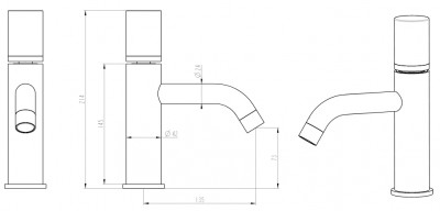 Смеситель для раковины Boheme Stick 121-GCR золото/хром