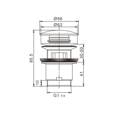 Донный клапан с переливом Rose RS01C, белый