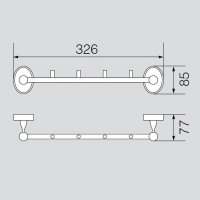 VERAGIO BONJOUR BRONZO VR.BNR-7834.BR планка с 4 крючками, бронза