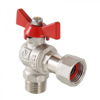 Кран шаровой VALTEC угловой с накидной гайкой и наружной резьбой 1 x 1 VT.267.N.0606