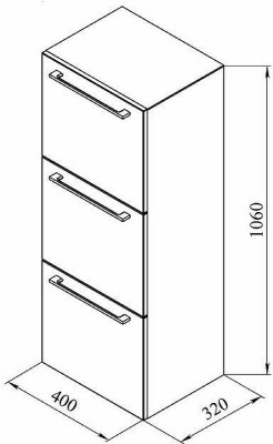 Шкаф пенал в ванную De Aqua Кубика Куба 40 167073 подвесной белый
