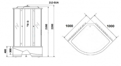 Душевая кабина Niagara Ultra NG-212-01N 100x100х215 см высокий поддон