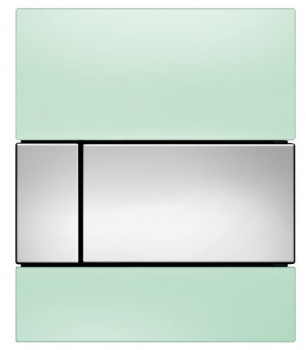 TECE TECEsquare Urinal. Панель смыва для писсуара, стеклянная. Стекло зеленое, клавиша хром глянцевый. 9242805
