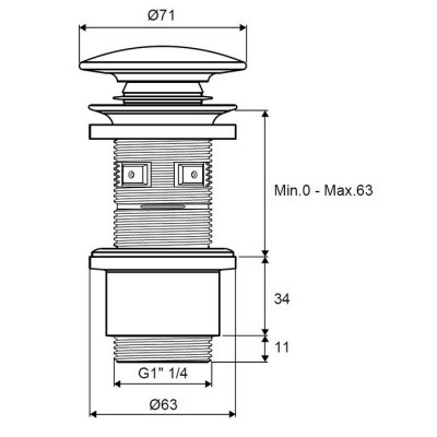 Пробка "click-clack" к сифону EXCELLENT белый глянец (ARIN.1485.01WH)