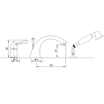 MIGLIORE Maya 18914 смеситель на борт ванны на три отверстия, бронза