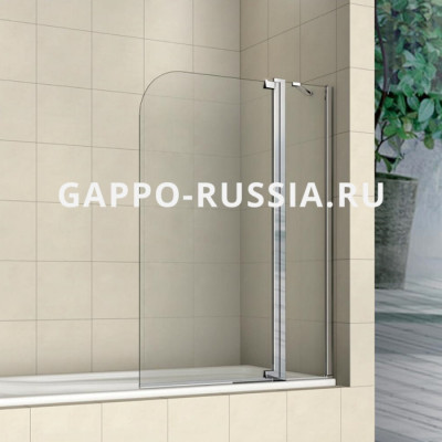 Шторка для ванны Gappo правая хром/стекло (G406.1.80) 80x140 см