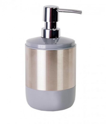Дозатор для жидкого мыла Primanova серый, LIMA XL, 9.5х9.5х18.5 см пластик M-SA06-07