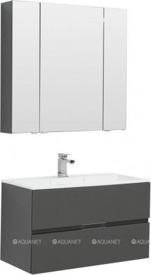 Комплект мебели для ванной Aquanet Алвита 90 серый антрацит (00241388)