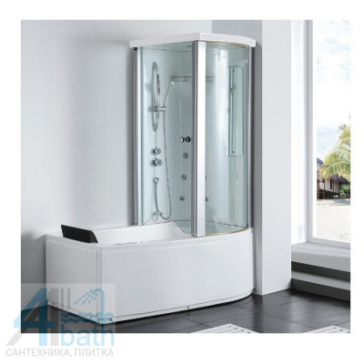 Акриловая ванна GEMY G8040 C R 170х85х220 см с душевой кабиной, белая