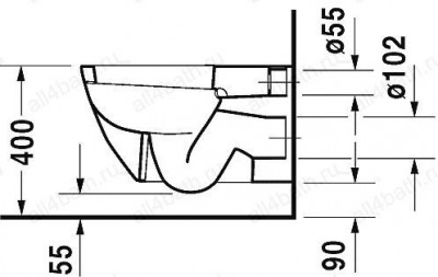 DURAVIT Starck 2 0161090000  унитаз подвесной 355мм x 565мм