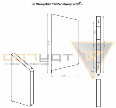 Перегородка для писсуара Тругор ПМ сп, нержавеющая сталь, 36x75.2 см, хром