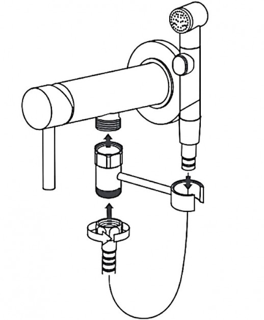 Держатель гигиенической лейки Haiba HB92-1 (латунь) хром