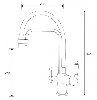 Смеситель для кухни Zorg Sanitary ZR 342-6 YF Black под фильтр