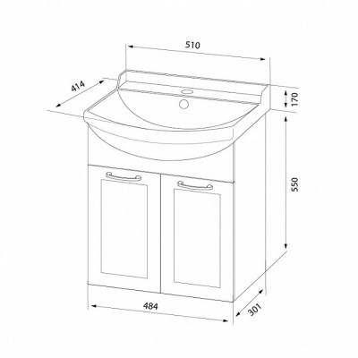 Тумба с раковиной IDDIS Kantri 50 подвесная бежевая (KAN50W2i95K), стиль ретро
