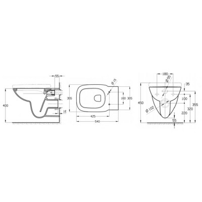 Комплект Roca Debba Pack: унитаз, инсталляция, сиденье 893104970