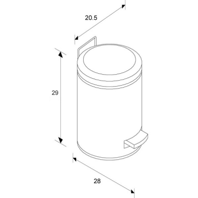 MERIDA KIM413 ведро для мусора с педалью SILENT 5 л, матовое