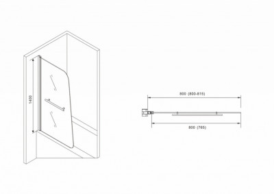 Шторка на ванну ABBER Ewiges Wasser AG50080B