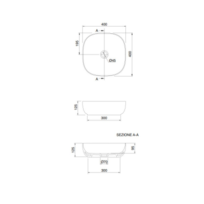 Раковина накладная Scarabeo Glam 1806 40х40 см, белая гланцевая