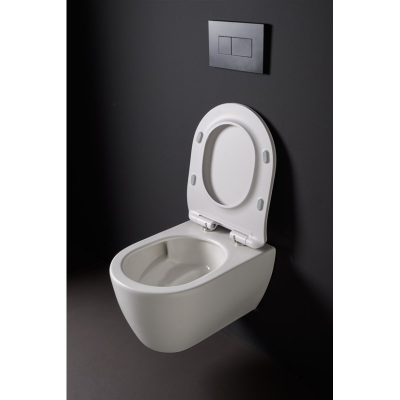 Унитаз подвесной Scarabeo Glam BICOLORS 5201TWB41 50х36 см Pearl белый матовый