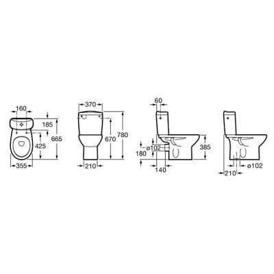 Roca Victoria 34239U000 унитаз (чаша), универсальный выпуск, 35,5 см х 66,5 см