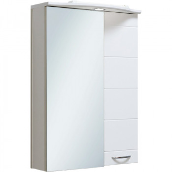 Зеркальный шкаф в ванную Runo Кипарис 50 R 00000000800 с подсветкой белый