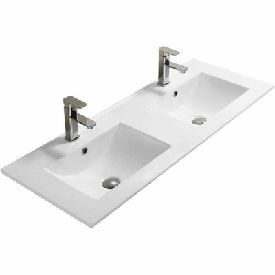 Тумба c раковиной SanVit Лира 120 klira2120W в цвете Ral подвесная белая глянцевая